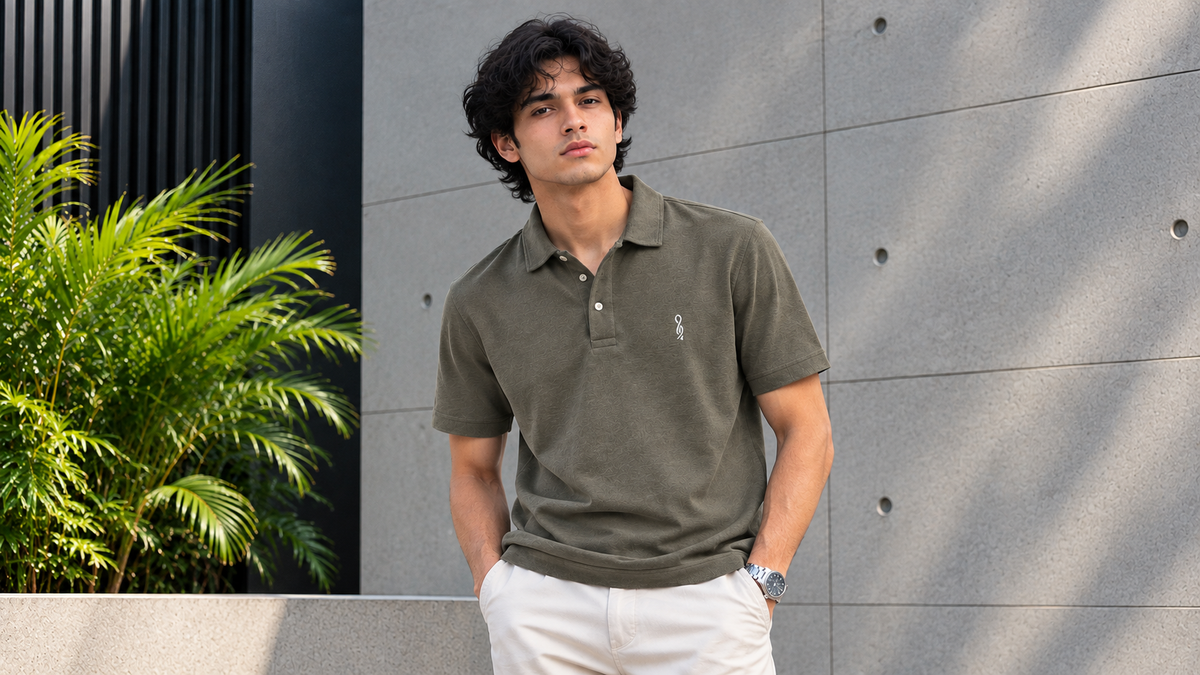 Olive Grey Polo